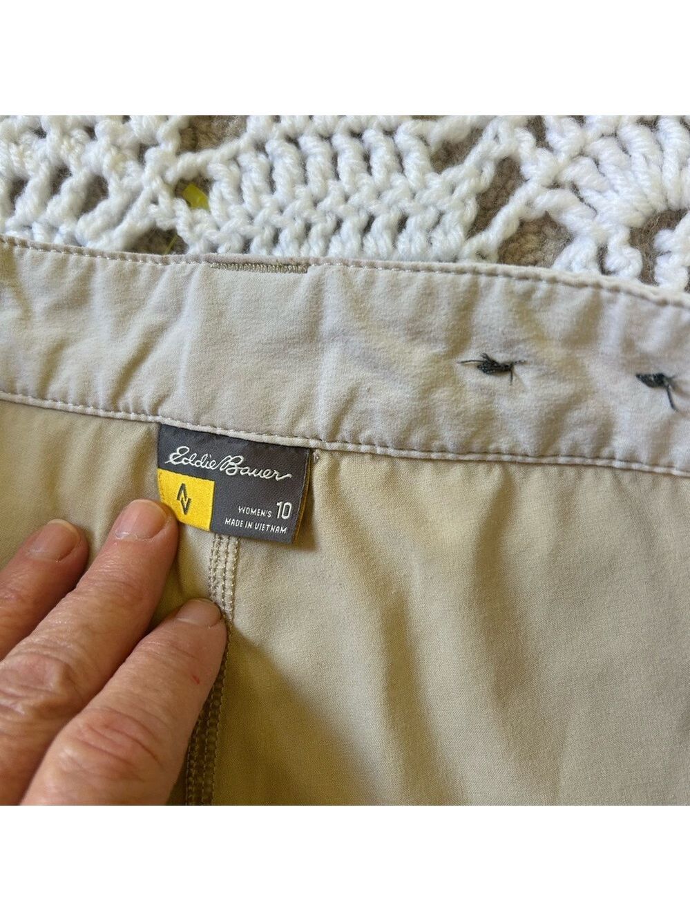 Eddie Bauer Womens Adventure Skort Lined Skirt Shorts Tan Size 10 Golf Vacation - Picture 8 of 13